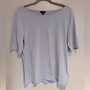TALBOTS Elbow Sleeve Scoop Neck Top Baby Blue Women’s Large